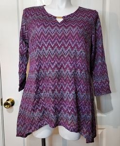 Convington Purple Metallic Top Tunic